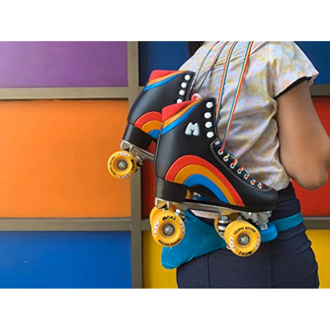 Moxi Rainbow Rider Beginner Quad Roller Skates - Recreational Outdoor High Top Roller Skates in Multiple Colours for All Ages
