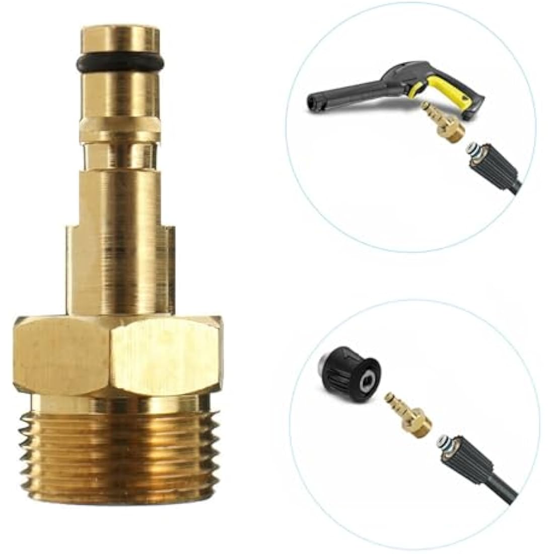 YUET 15M 50Ft High Pressure Washer Replacement Hose for Karcher K Series Domestic Washers K2, K3, K4, K5, K7,Click Bayonet to M22-14mm Thread for Kärcher with Screw Thread Outlet Only
