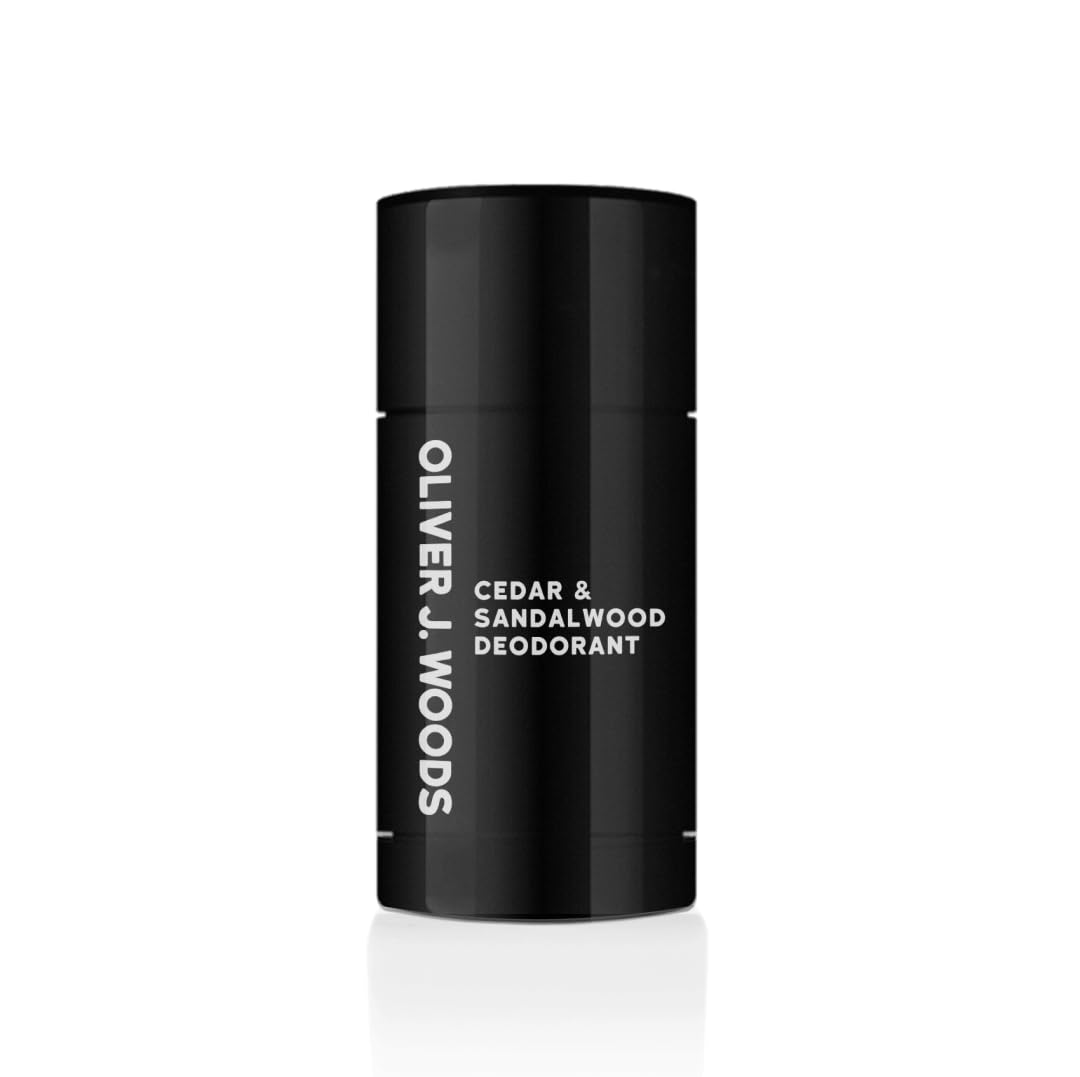 Deodorant Stick Cedar & Sandalwood by Oliver J. Woods - Long-Lasting, Skin-Conditioning Formula with Natural Deodorizing Agents - Enriched with