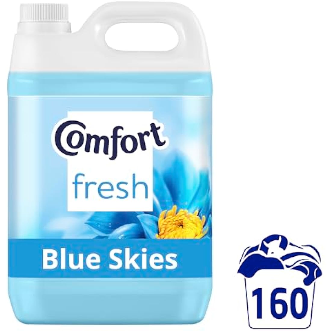 Comfort Fresh Blue Skies Fabric Conditioner Softener with Motion-Activated Fragrance Technology 100 Days of Freshness 160 washes (4.8 L)