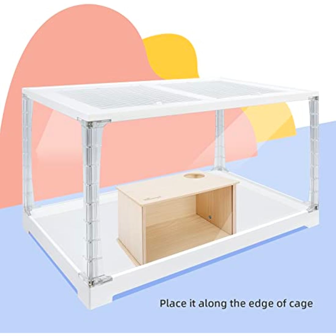 Niteangel Visible Hamster Digging Box for Syrian Dwarf Roborovski Campbell Hamsters Gerbils Mice Lemmings Degus or Other Small-Sized Pets (Burlywood)