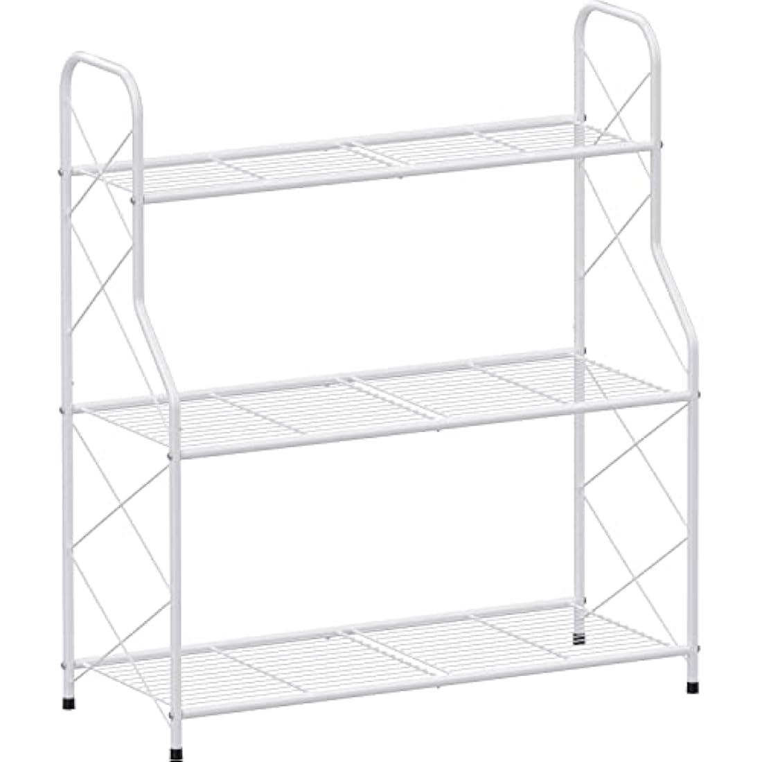 Mutool 3 Tier Metal Plant Stand, Ladder Shelf for Outdoor Indoor Plant, Corner Plant Shelf Ladder Planter for Garden Balcony & Patio, White