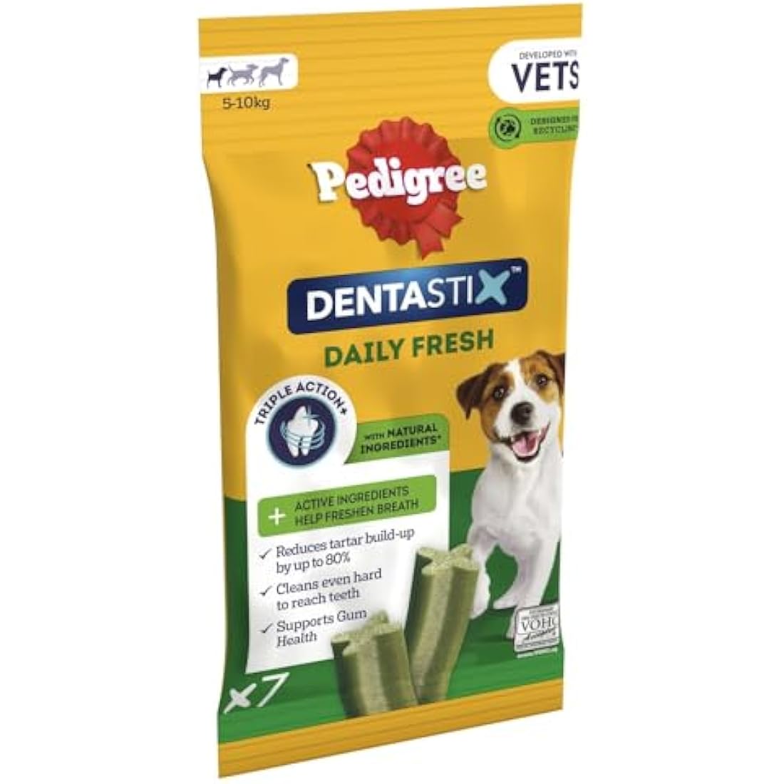 Pedigree Dentastix - Daily Fresh Dental Chews - Dog Treats for Small Dog - 70 Sticks (Pack of 10)