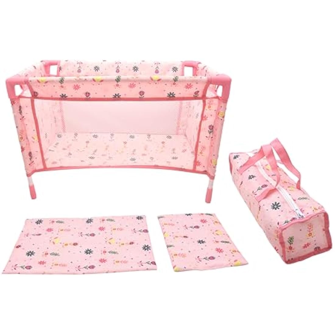 Peterkin DOLLSWORLD from Travel carry cot with quilt, pillow and travel bag - Suitable for dolls up to 46cm (18"), assembled cot measures 53 x 32 x 32cm. - Dolls & Accessories - Ages 3+