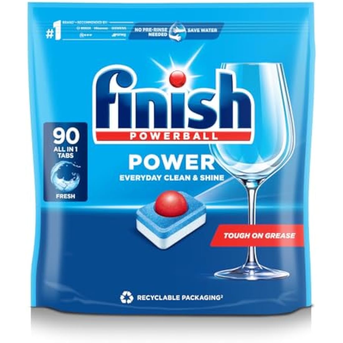 Finish Powerball All in 1 Max Lemon Dishwasher Mega Value 90 Tablets
