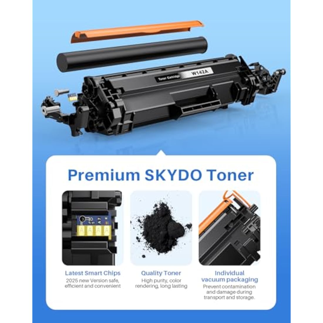 Skydo 142A Toner Cartridge, With Chip, Compatible for HP 142A W1420A 142X W1420X Laserjet Toner Cartridge for H P LaserJet Printers M110 M110w MFP M139 M140 M140w Printer (1-Black)