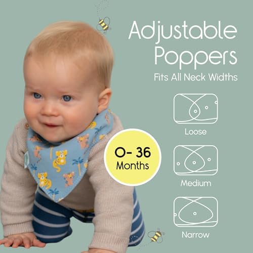 Ziggle - Bandana Dribble Bibs - Cotton Front Baby Bibs Newborn to 24 Months - Newborn Baby Gifts - Bibs For Comfortable Kids
