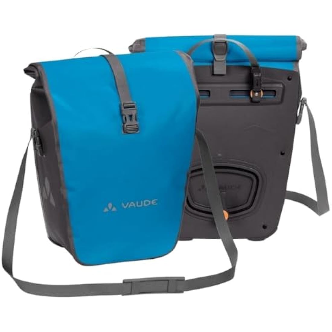 VAUDE Aqua Back Bike Pannier in Blue, 24L Rear Bike Rack Bag - Waterproof Cycling Bag, Easy Mounting - Made in Germany