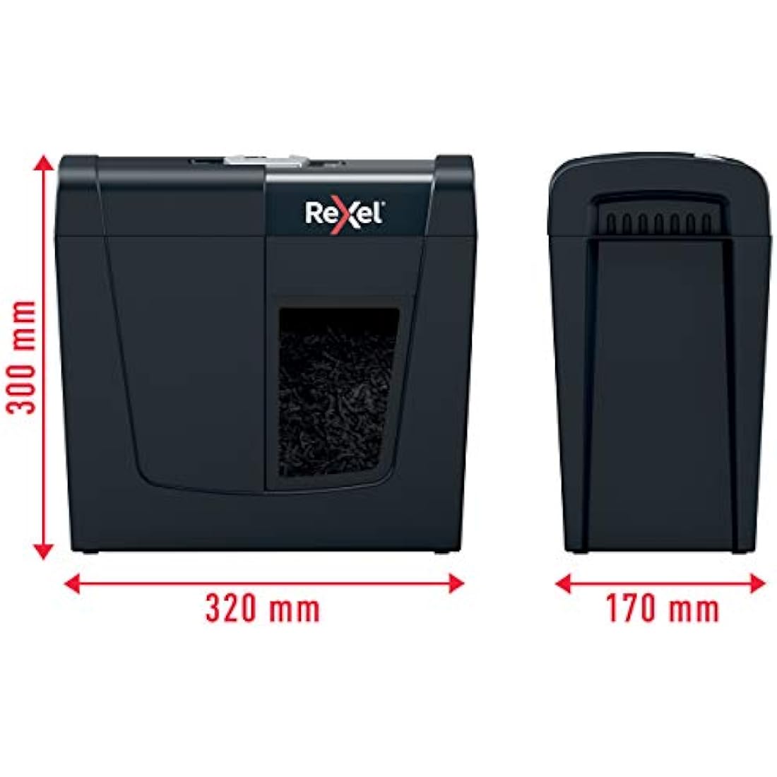 Rexel X6 Cross Cut Paper Shredder, Shreds 7-6 Sheets (70-80 gsm), P4 Security, Home/Home Office, 10 Litre Removable Bin, Quiet and Compact, Secure Range, 2020122, Black