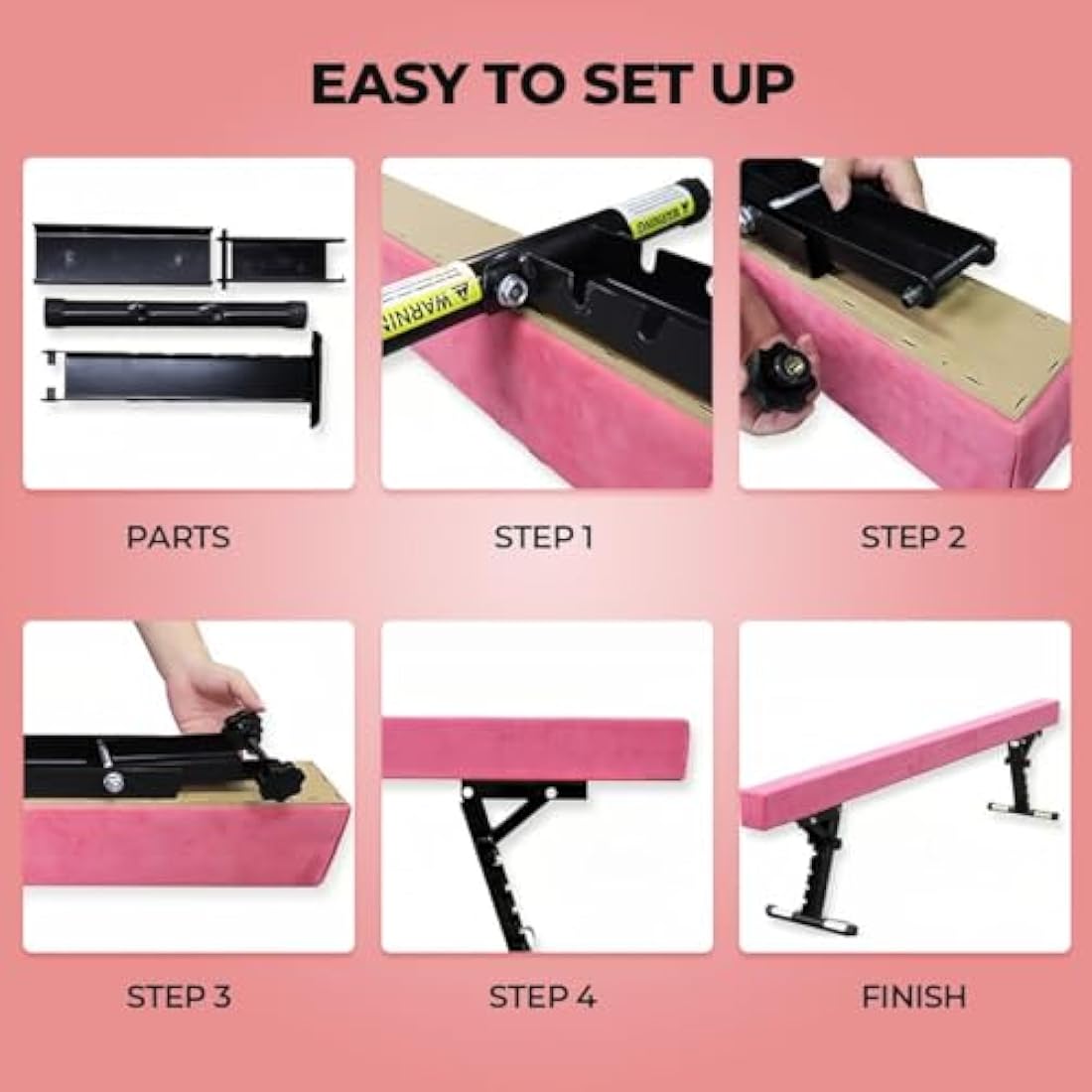 SportBob Gymnastics Beam 8ft High and Low Floor Balance Beam with 5 heights Adjustable, Gymnastics Balance Beam for Kids Children Girls Training, Home Gym Equipment for All Gymnastic