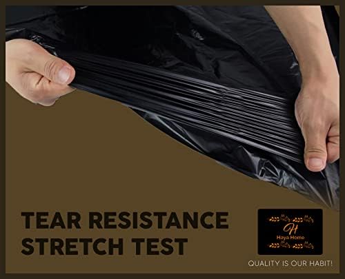 Haya Home 70L to 80L 40 Extra Strong Bin Bags Heavy Duty Bin Liners 40 μm Black Plastic Refuse Sacks large Waste Dustbin Bags for Kitchen Home Office DIY Garden from 100% Recycled Material
