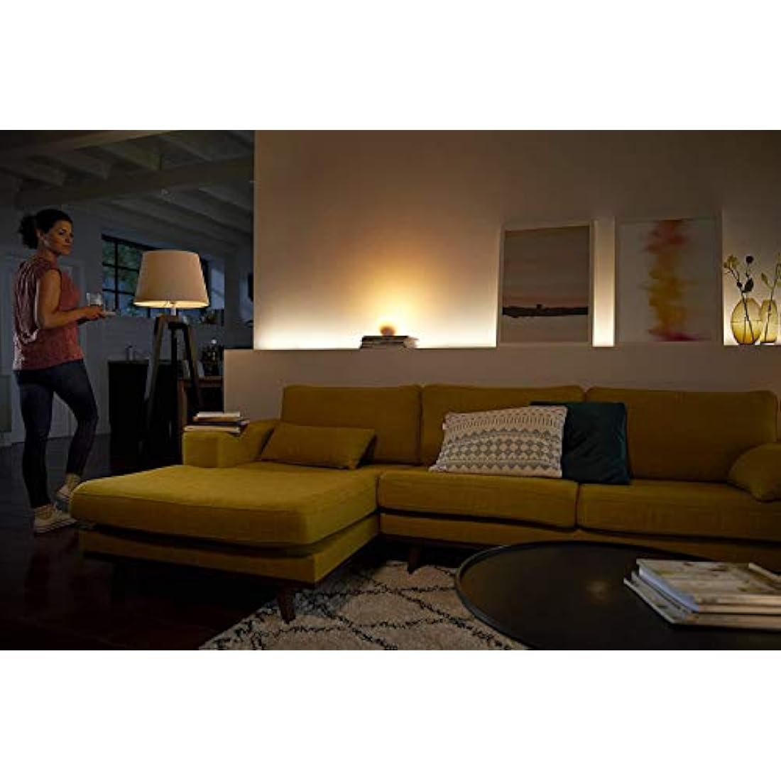 Philips Hue White and Colour Ambiance Bulb Twin Pack with Bridge, E27, 10 W