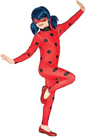 Rubie's Official Miraculous Ladybug Childs Costume and Eye mask, Superhero Fancy Dress