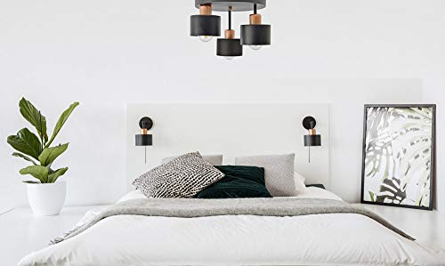 Ceiling lamp Ceiling lamp| Black Copper | 3 Flames | Lamp 3 x E27 | 230V | Retro Design | 382-e3 Skandi (Black, Copper)