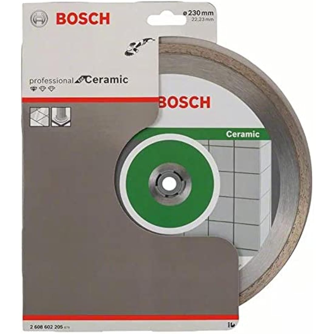 Bosch Professional 1x Standard for Ceramic Diamond Cutting Disc (for Ceramics, Tile, 230x22.23x1.9x7 mm, Accessory for Angle Grinder)