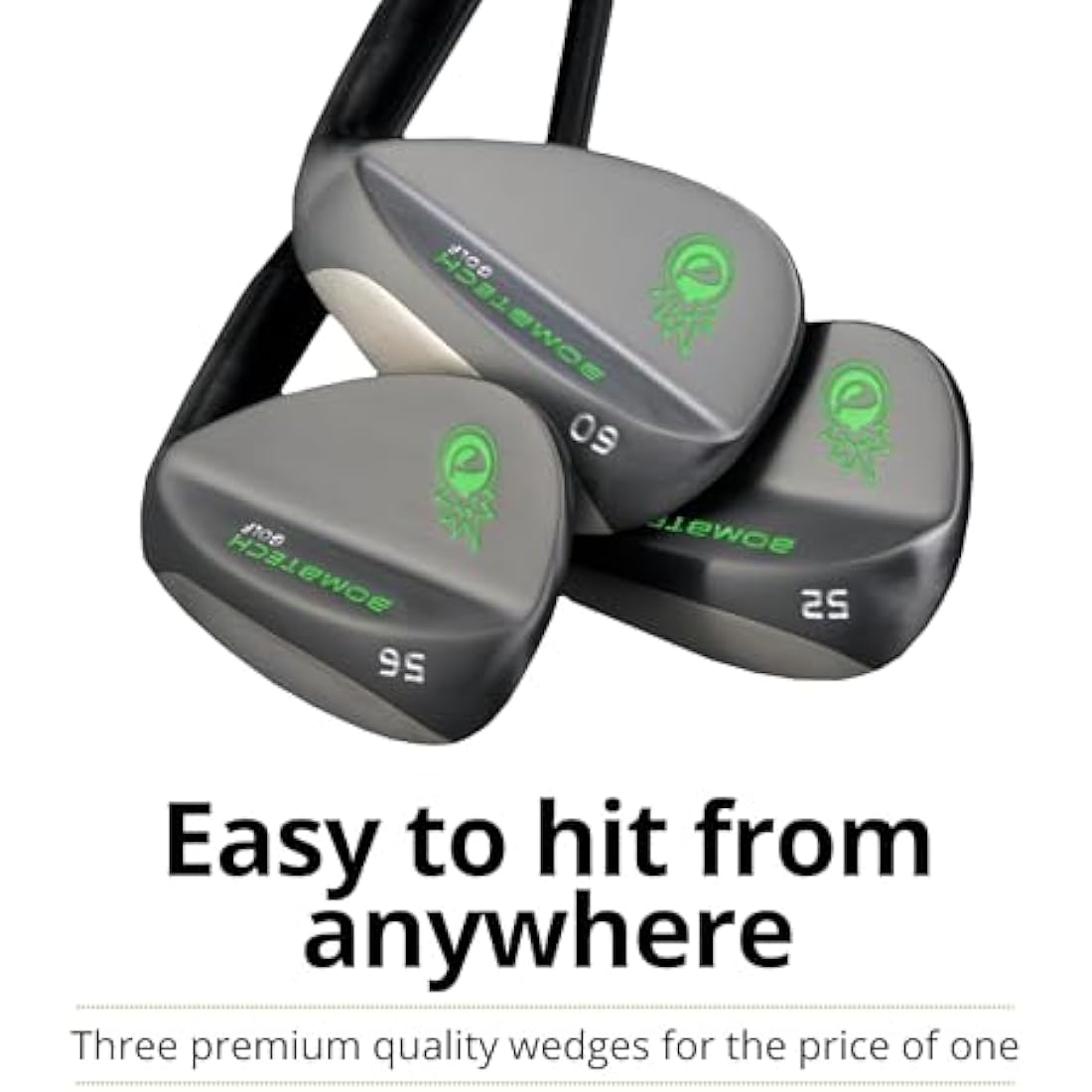 BombTech - Premium Golf Wedge Set - 52, 56, 60 Degrees Golf Wedges - Max Groove for Increased Spin - Black Wedges…