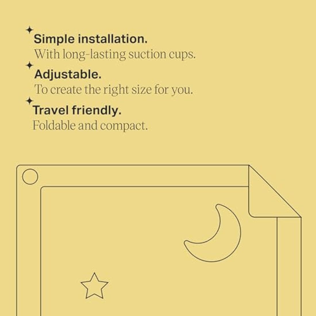 Tommee Tippee Sleeptight Portable Blackout Blind with Suction Cups, Adjustable and Lightweight, Large, 130 x 198cm