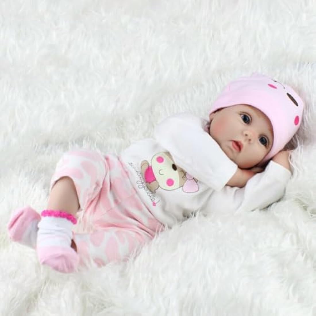 ZIYIUI 22 Inch Reborn Dolls Girl Birthday Soft Silicone Vinyl Real Life Dolls Toddler Sleeping Girl Lifelike Handmade 55cm Reborn Babies Xmas Gift