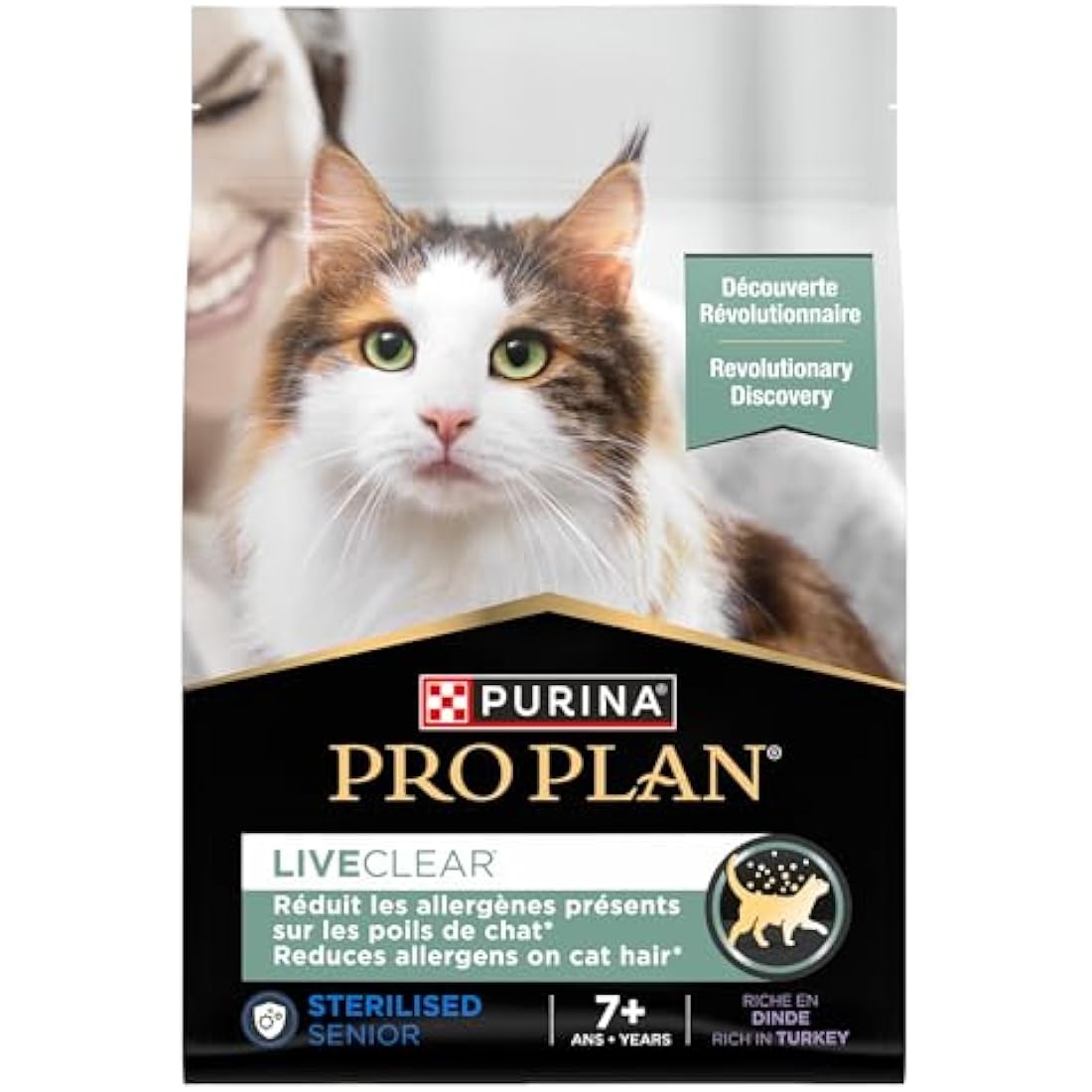 PRO PLAN® LIVECLEAR® Senior 7+ STERILISED Rich in Turkey Dry Cat Food 2.8kg, For Neutered Cats