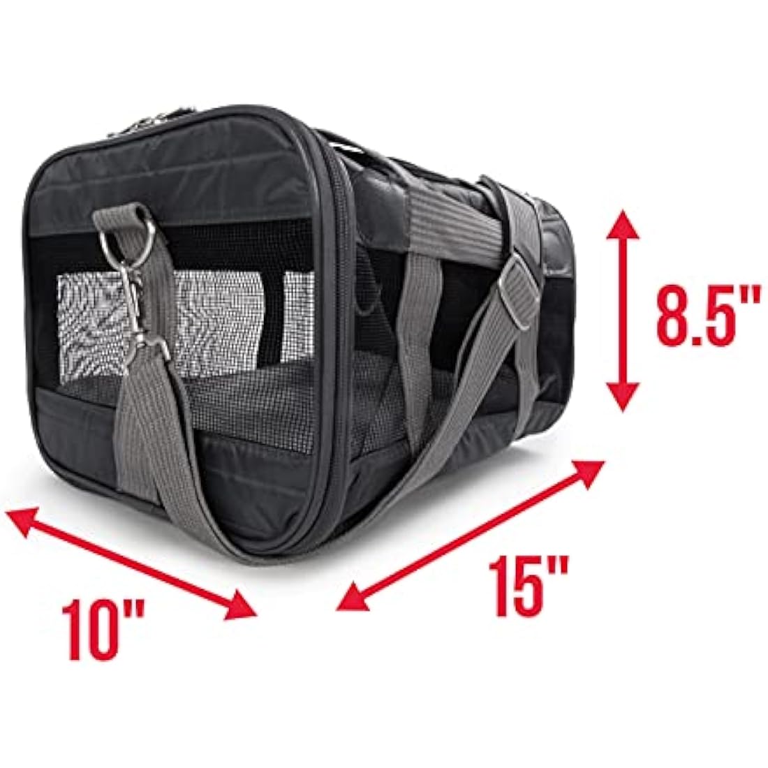 Sherpa Genuine Deluxe Pet Carrier - Airline Approved and Guaranteed on Board - Charcoal Grey, Small