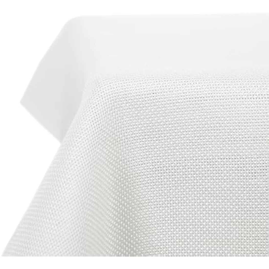 Deconovo Faux Linen Tablecloth Rectangle Water Resistant Table Cloth for Dinning 52x90in(132x229cm) White
