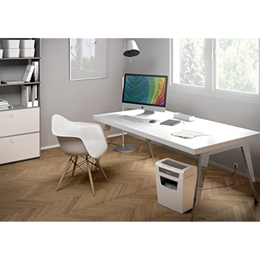 Leitz IQ Home Office Cross Cut Paper Shredder, Shreds 12-10 Sheets (70-80 gsm), 23L Bin, White, 80091000