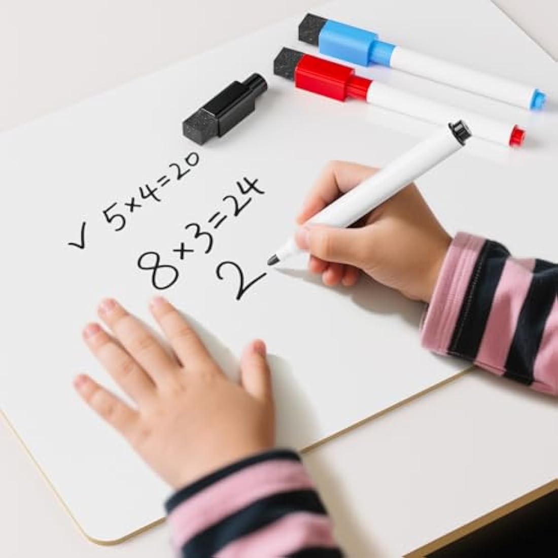 Nicpro Dry Erase Mini Whiteboard A3, 30 x 42 cm Double Sided Lapboard with 3 Water-Based Pens Learning Small White Board Portable Drawing Writing for Student and Classroom Use