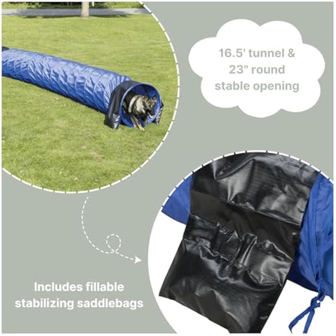 Trixie Dog Activity Agility Basic Tunnel, 60 cm ﾗ 5 m, Blue
