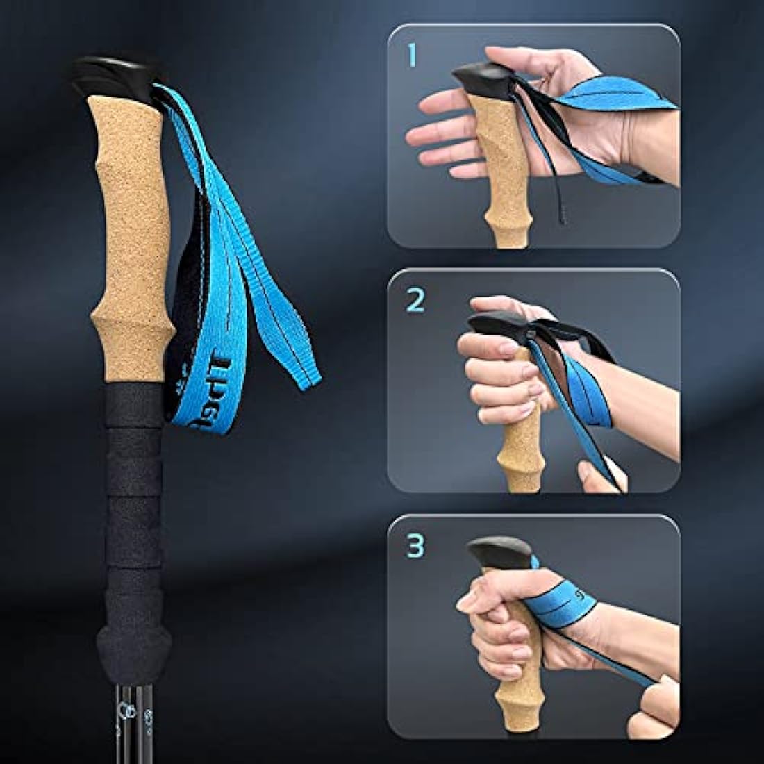 TheFitLife Carbon Fibre Trekking Poles - Collapsible and Telescopic Walking Poles, Ultra Light, Extendable, Best Walking Sticks for Traveling Camping Hiking Mountaineering