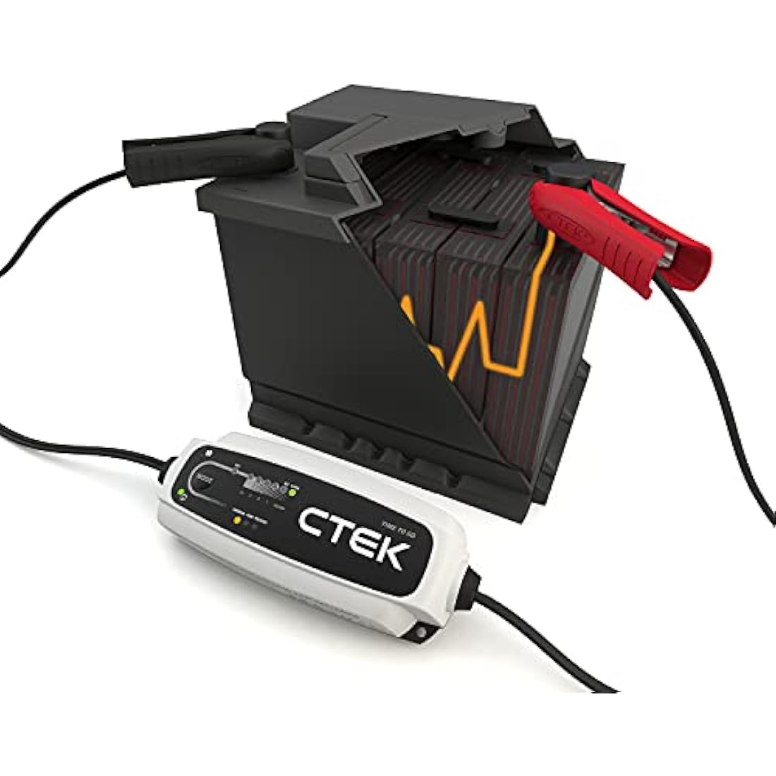 CTEK CT5 Time to Go - Fully Automatic Battery Charger with Countdown Display (Charges, Maintains and Reconditions Car and Motorcycle Batteries) 12 V, 5 Amp