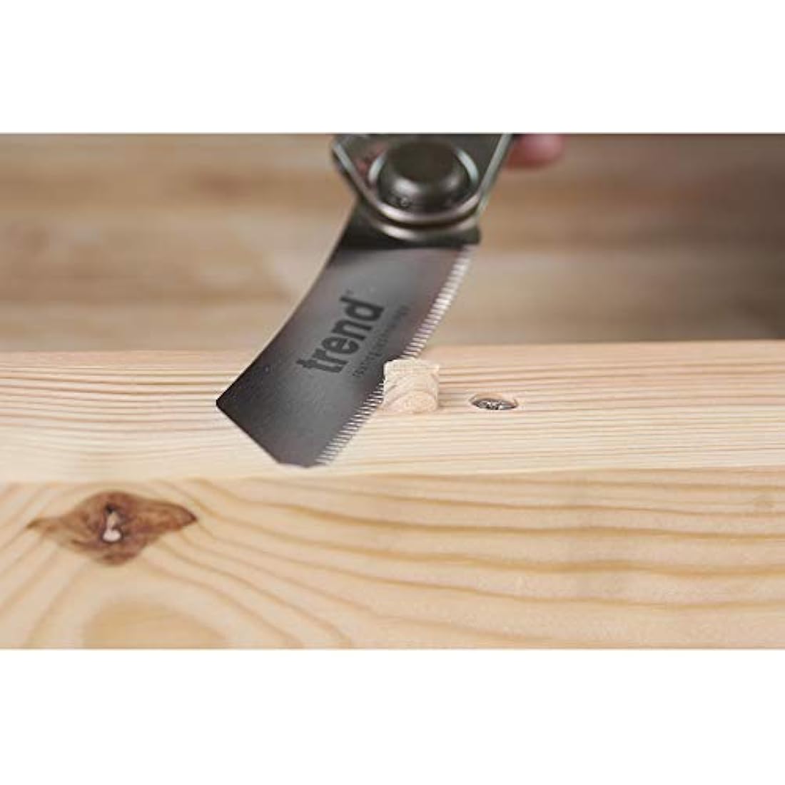 Trend Folding Flush Saw, 120mm Carbon Steel Blade, Flush Cut Trimming for Dowels & Joints, FFS/120