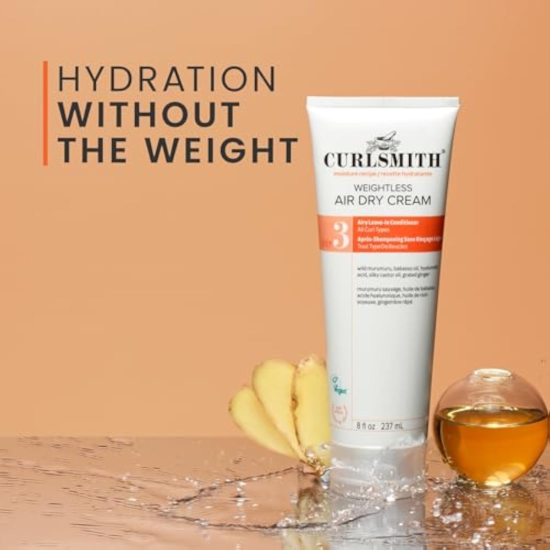Curlsmith - Weightless Air Dry Cream - Vegan Leave-In Conditioner for Any Hair Type, Smooths Hair (473ml)