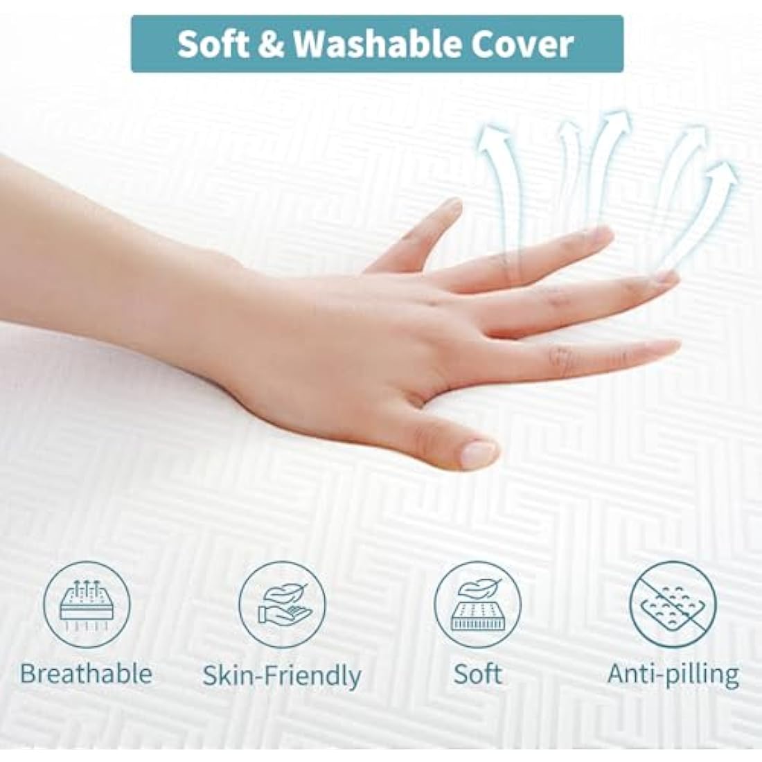 wowttrelax Folding Mattress single, 6 Inch Foldable Floor Mattress Single Memory Foam, 4 Fold Easy Storage With Washable Cover & Pressure Relief for Camping, Caravans, Travel, Guest (90x190x15cm)