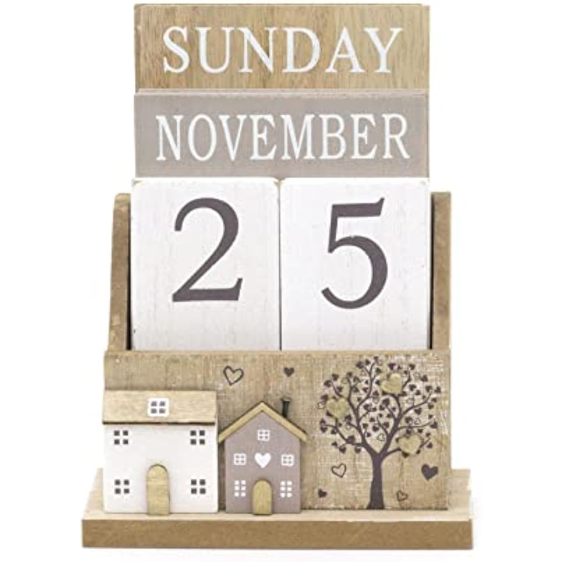 Shabby Chic Wooden Perpetual Calendar | Desk Calendar Flip Calendar | Desktop Calendar House Calendar