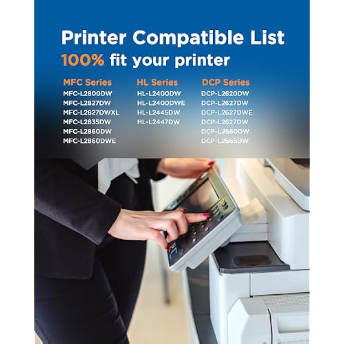 Timink TN2510 TN2510XL Toner Compatible with Brother TN-2510 TN 2510XL for Brother HL-L2400DWE DCP-L2665DW DCP-L2627DWE MFC-L2835DW MFC-L2827DWXL DCP-L2627DW DCP-L2627DWXL MFC-L2860DWE (2 Black)