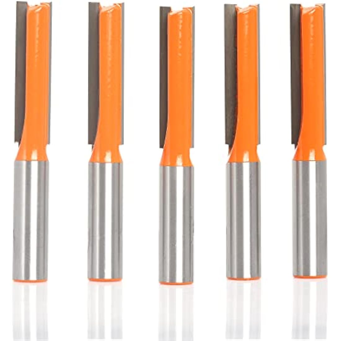 Sinoprotools 5pcs Straight Router Bits, 1/2" Shank Tungsten Carbide Router Cutter, 2" Cutting Depth Kitchen Fitters Router Bit Set for Woodworking(5 Bits)