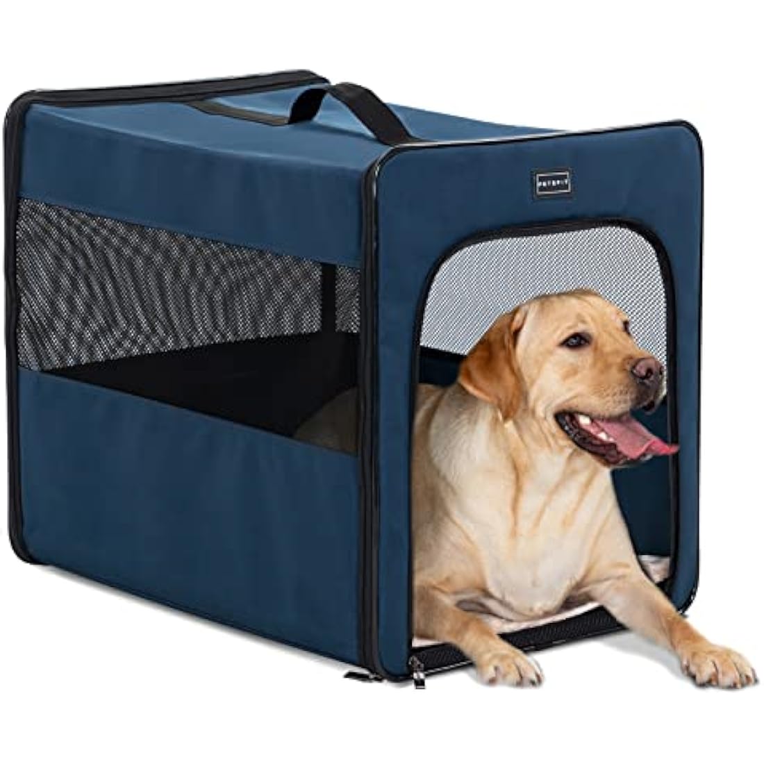 Petsfit Dog Travel Crate Lightweight Dog Crate,Portable Dog Crate,Foldable Fabric Extra Large Dog Crate with Fleece Mat, Blue