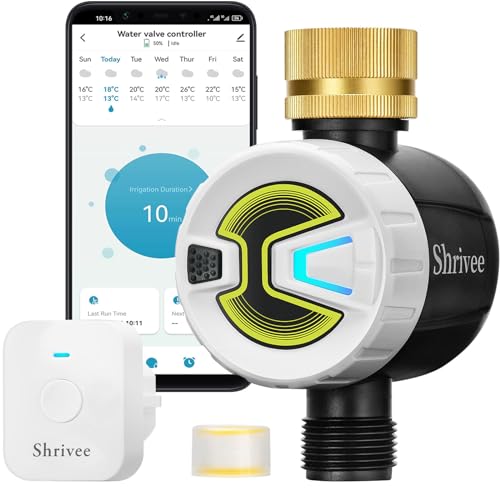 Shrivee Wifi Water Timer, Automatic Watering Timer Irrigation with Brass Inlet, Suitable for Garden/Lawn/Greenhouse/Pet water Fountain (E102B
