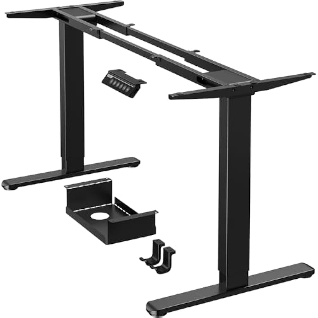 ErGear Standing Desk Frame, Dual Motor Electric Height Adjustable Desk Legs, Stand Up Table Frame with 4 Memory Controls for Home Office, Supports Up to 120KG (Black)