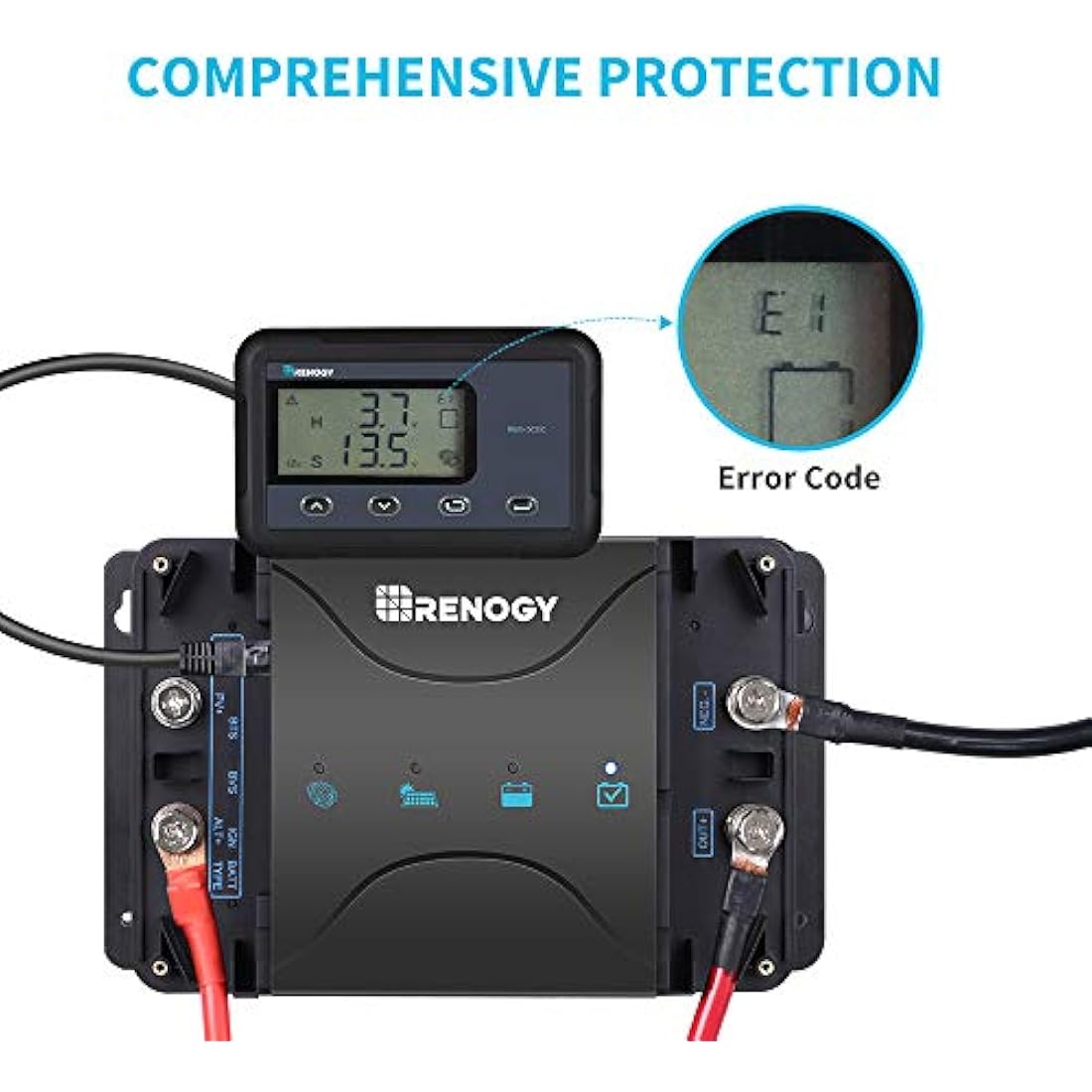 Renogy Monitoring Screen for 12V 30/50A DC-DC MPPT on-board Battery Charger, Flush-mount with Backlit LCD, Real-time Tracking