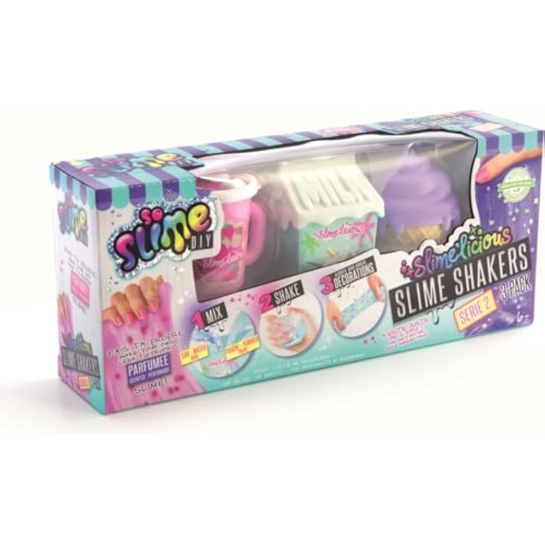 So Slime DIY, Slimelicious Slime Shakers, 3 Pack, Scented Slime! Cool Colours & Scents, Make Slime from Scratch! Includes Decorations & Fun Shaker Pots!
