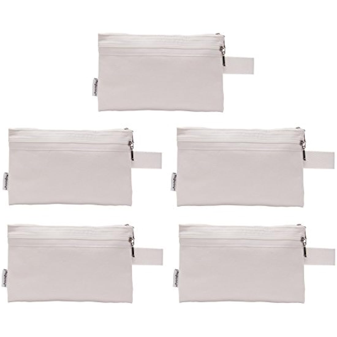 Augbunny 100% Cotton 16oz Canvas Zipper Makeup Pouch, Coin Purse, Cellphone Purse, Pen/Pencil Case 5-Pack