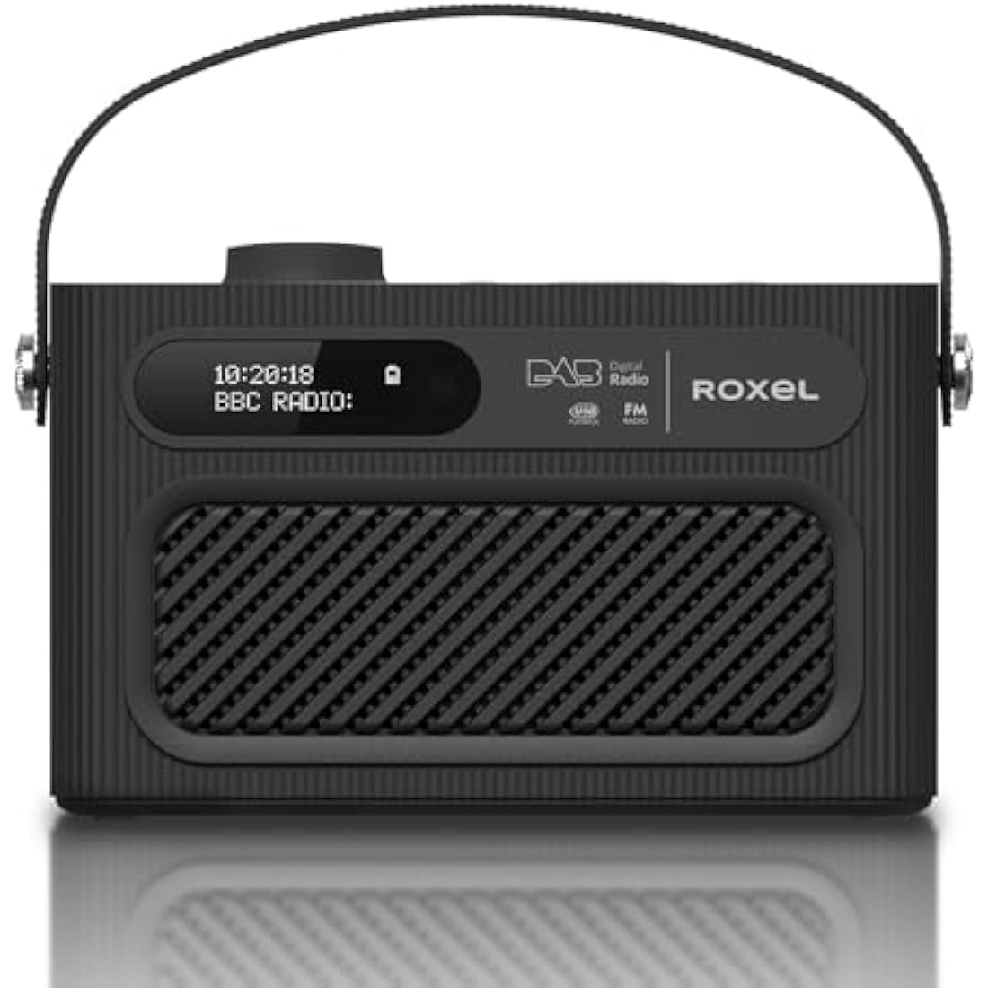 Roxel RDR-40 Stereo DAB/DAB+ Digital and FM Radio Portable Wireless Speaker with Dual Alarm Clock Function, USB & Micro SD MP3 Playback Function, 3.5mm Headphone Output (Black)