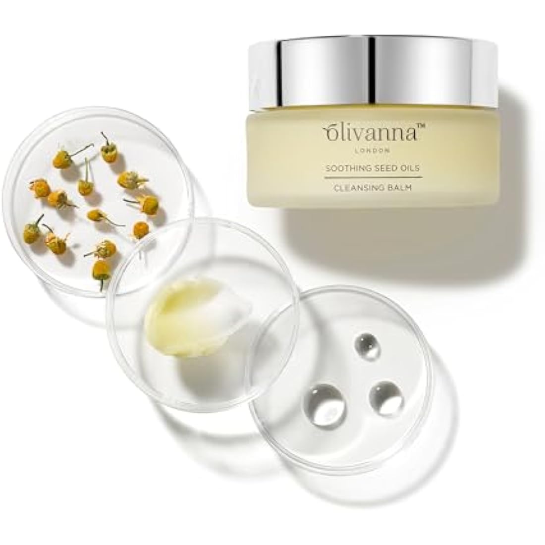 Olivanna Cleansing Balm | Deep Face Cleanser With Soothing Seed Oils | Facial Cream | Anti-Inflammatory & Omega-Rich Make Up Remover | Protecting & Hydrating Skin Cleanser | Organic Oil Based Formula
