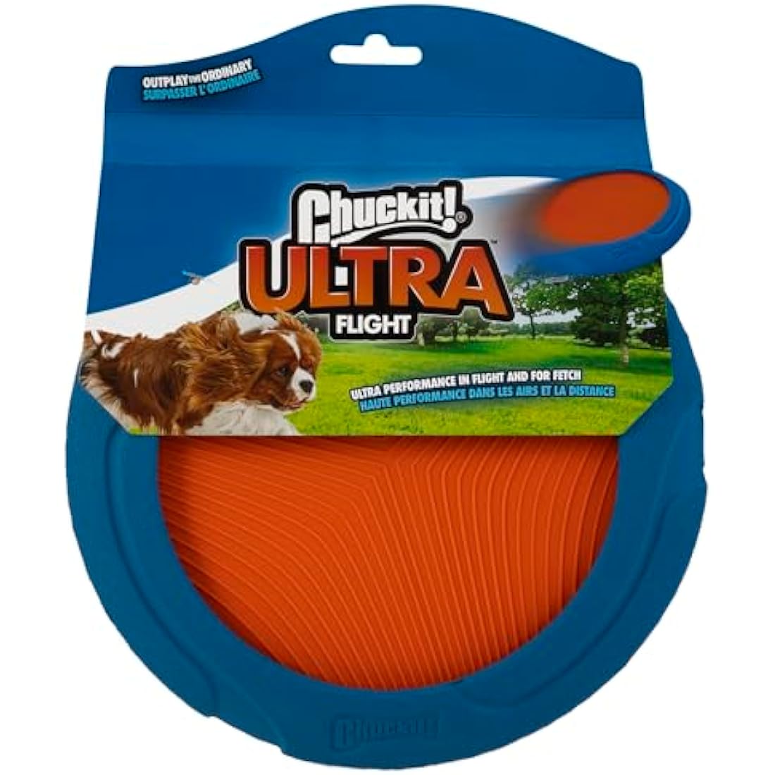 Chuckit! Ultra Flight Frisbee Rubber Dog Toy Extended Distance & Flight Time For Interactive Fetch Play