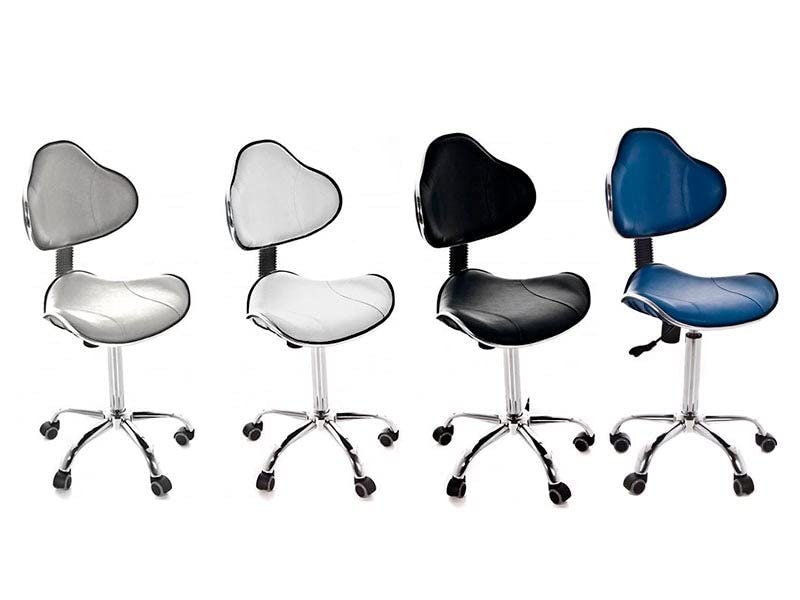 QUIRUMED Ergonomic stool with gas lift and 5 wheels. Black