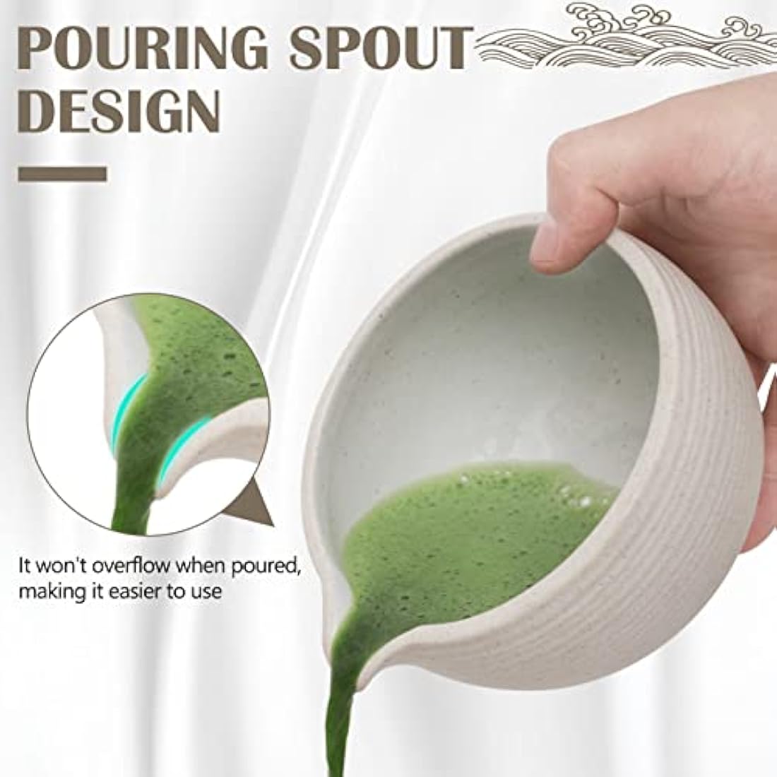 Artcome Japanese Matcha Tea Set, Matcha Bowl with Pouring Spout, Matcha Whisk, Tea Scoop, Ceramic Whisk Holder, Matcha Powder Caddy, Handmade Matcha Ceremony Kit for Japanese Tea Ceremony (9Pcs)