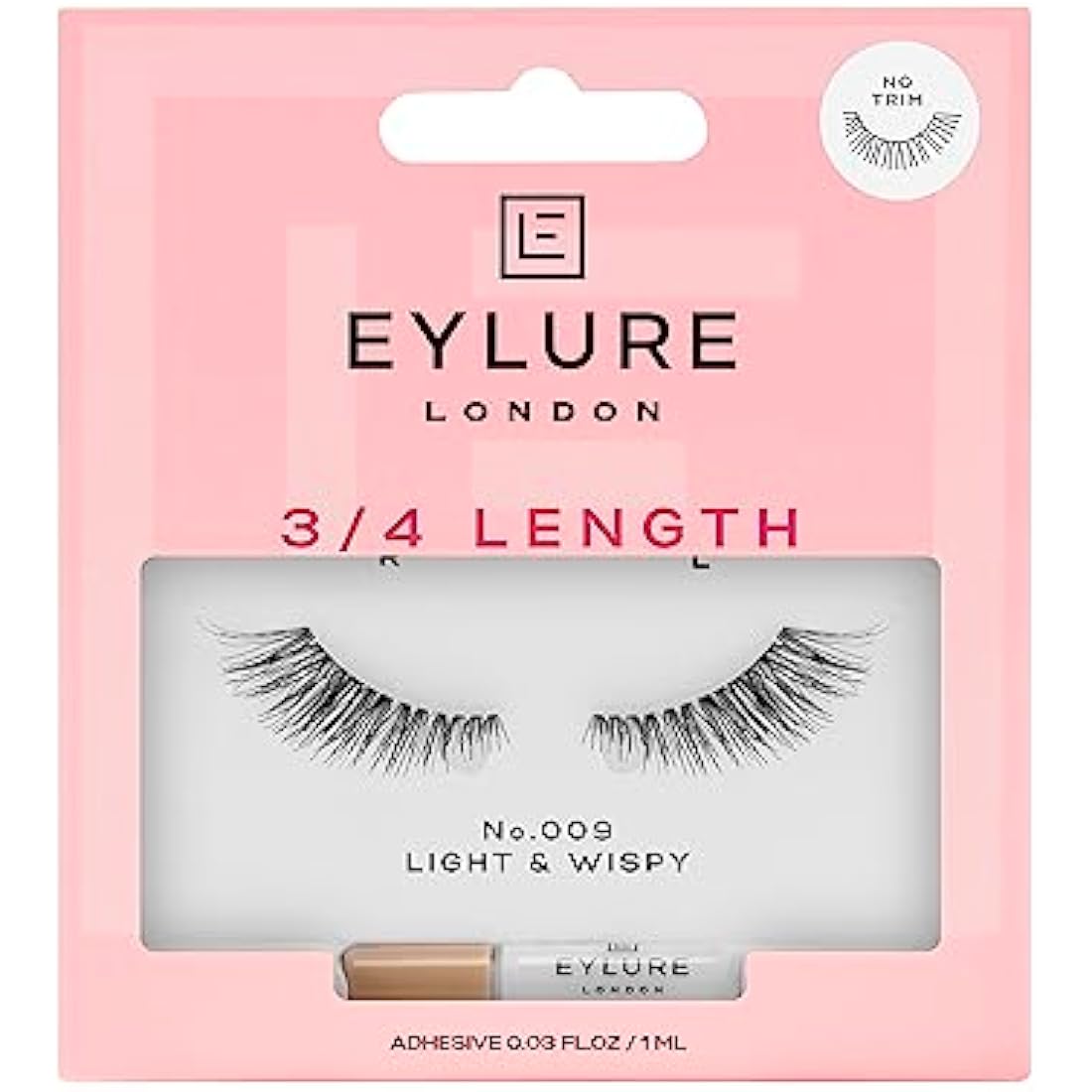Eylure Length False Eyelashes, 009 Black, 1 Pair, Pack of 1