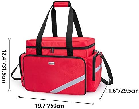 Trunab First Aid Bag Empty, Professional Medical Bag Emergency Responder Trauma Bag with Inner Dividers and Anti-Slip Bottom, Ideal for EMT, EMS, Paramedics