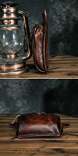 Le'aokuu Mens Genuine Leather Messenger Shoulder Bag Waist Bag Pack Drop Leg Bag Motorcycle 833